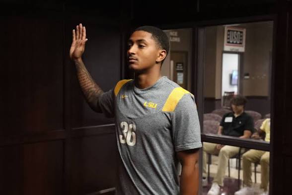 LSU soldier at stadium